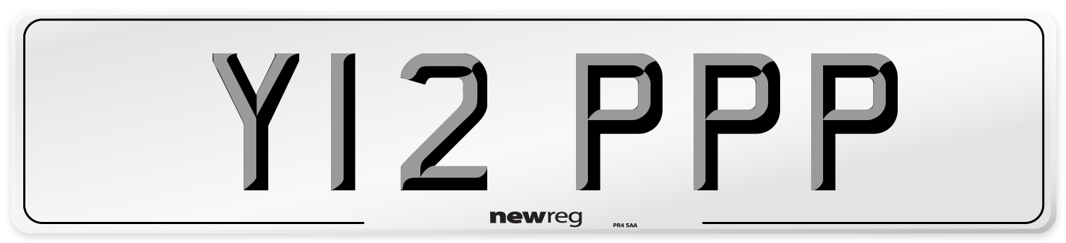 Y12 PPP Number Plate from New Reg